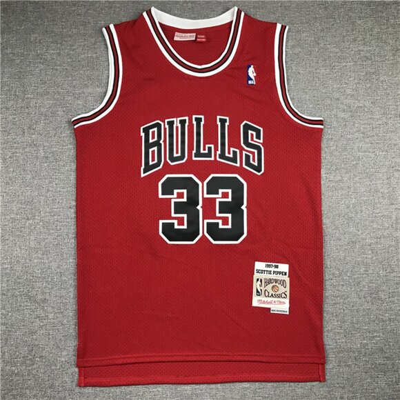 Mens Scottie Pippen Red Stitched Jersey
